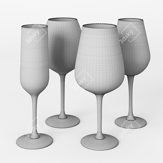 Sleek Ikea Hederlig Glasses 3D model image 2