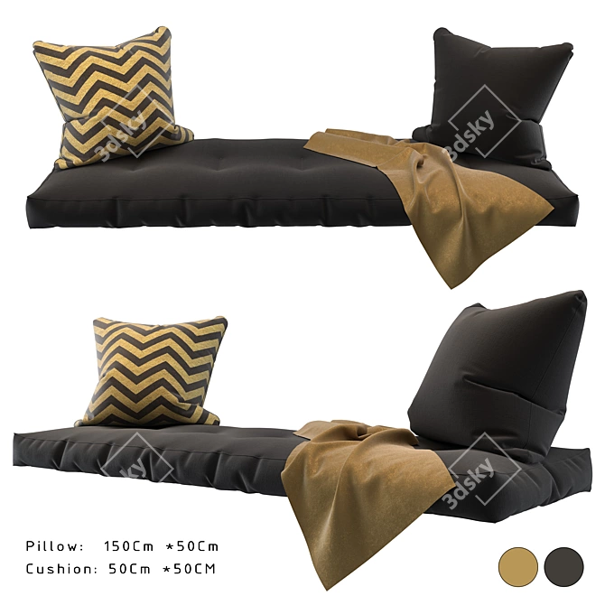 Cozy Corner Seat Pillow Set 3D model image 1