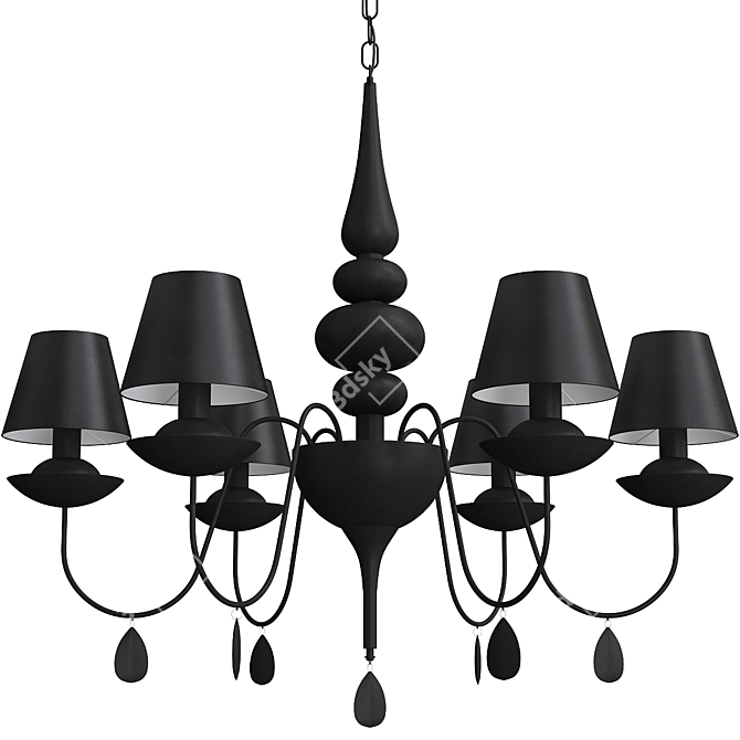 Ideal Lux Blanche SP6 Nero / Bianco: Elegant and Versatile Pendant Light 3D model image 2