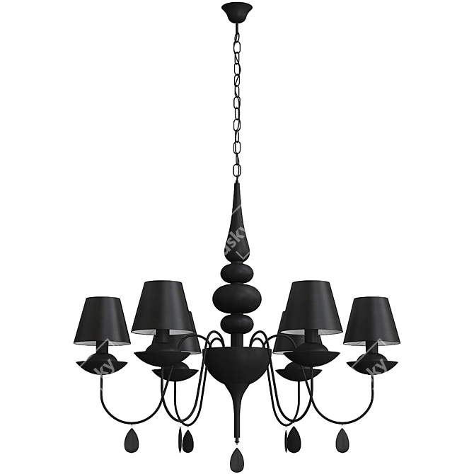 Ideal Lux Blanche SP6 Nero / Bianco: Elegant and Versatile Pendant Light 3D model image 3