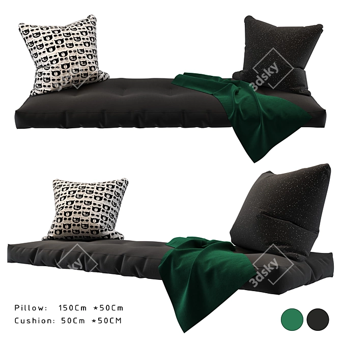 Cozy Corner Seat Pillows 3D model image 1