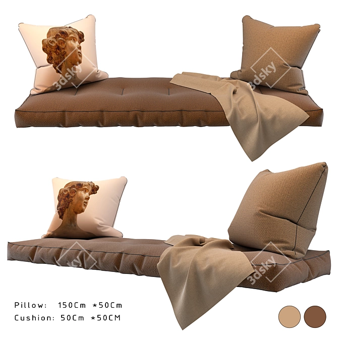 Cozy Corner Seat Pillows 3D model image 1