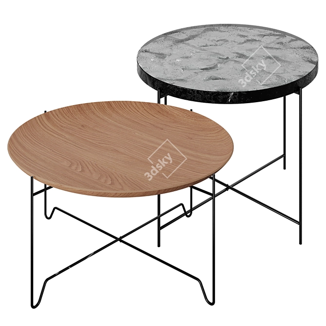 Modern Set of Coffee Tables: Zara Home 3D model image 1