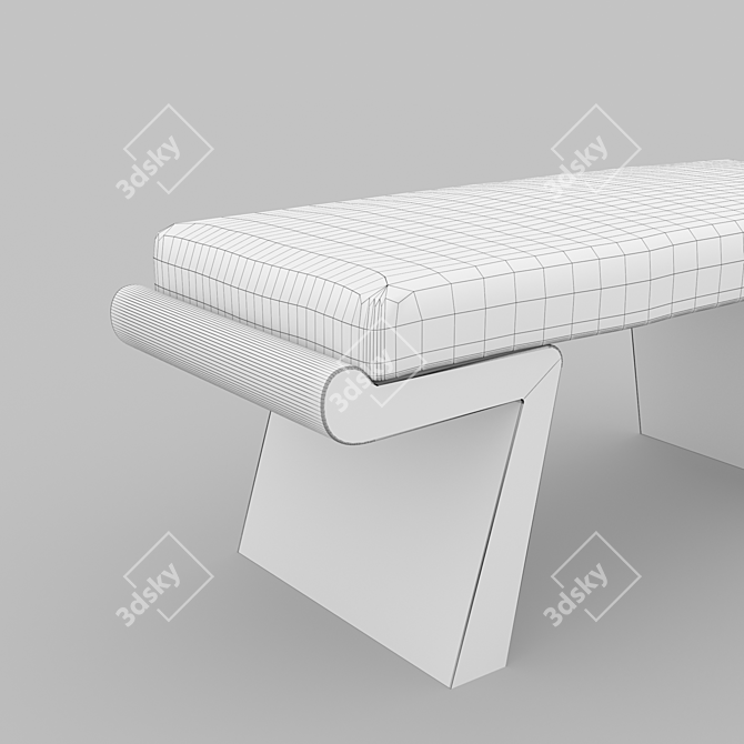 Halcyon Bench: Elegant Seating Solution 3D model image 3