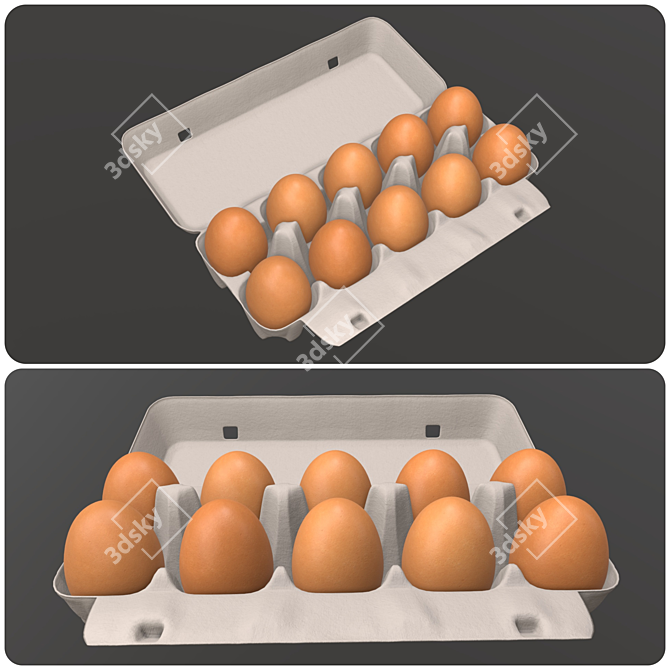 Egg Carton for 10 Eggs - Versatile and Durable 3D model image 2