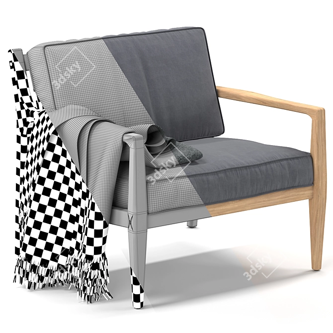 Sleek and Stylish Manhattan Armchair 3D model image 2