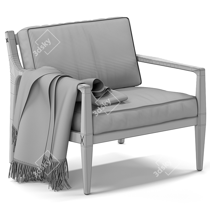 Sleek and Stylish Manhattan Armchair 3D model image 7