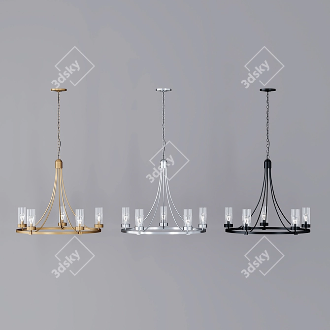 Helmsman 5-Light Chandelier: Elegant, Versatile Lighting 3D model image 2