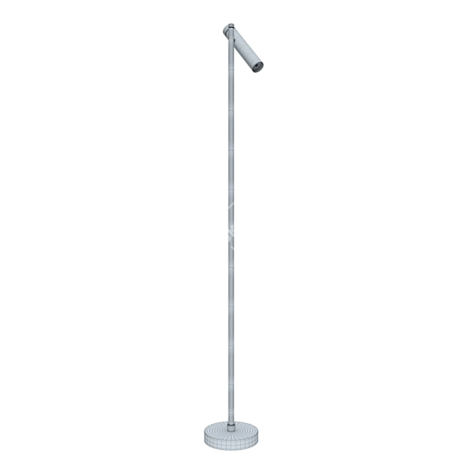 Minimalist EcoLight Deco: 7W Floor Lamp (Black, Aluminum & Ash Wood) 3D model image 4