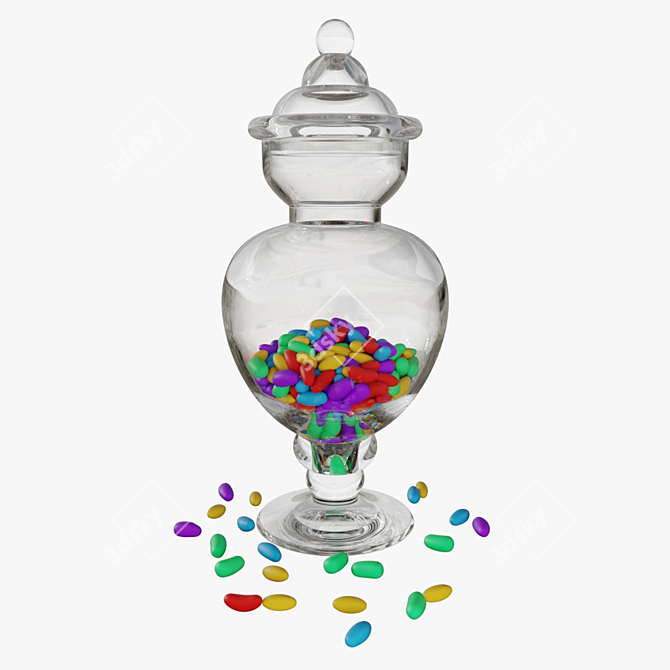 PBR Jelly Bean Jar: High-Quality, Realistic Geometry 3D model image 1