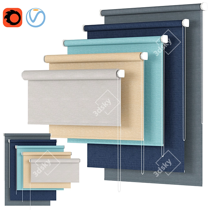 Adjustable Roller Blind | Harrow 3D model image 1