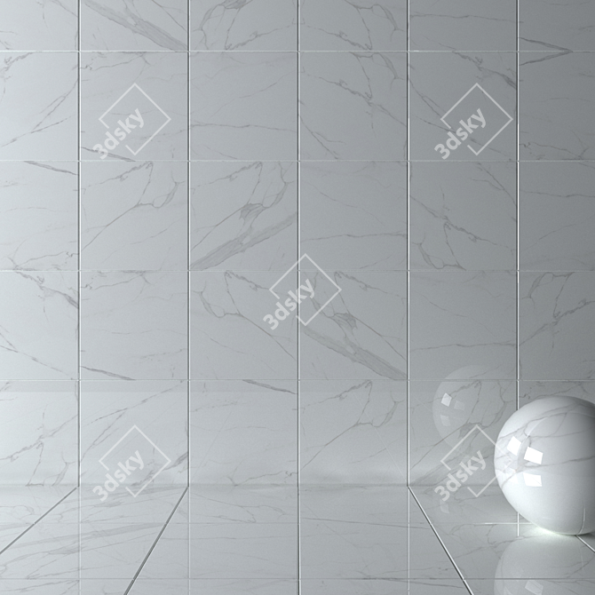 AFYON WHITE Wall Tiles: Multi-Texture, High Definition, Corona Material 3D model image 2