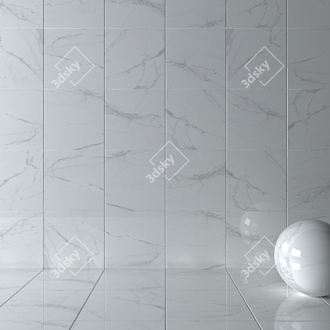 AFYON WHITE Wall Tiles Set 3D model image 2