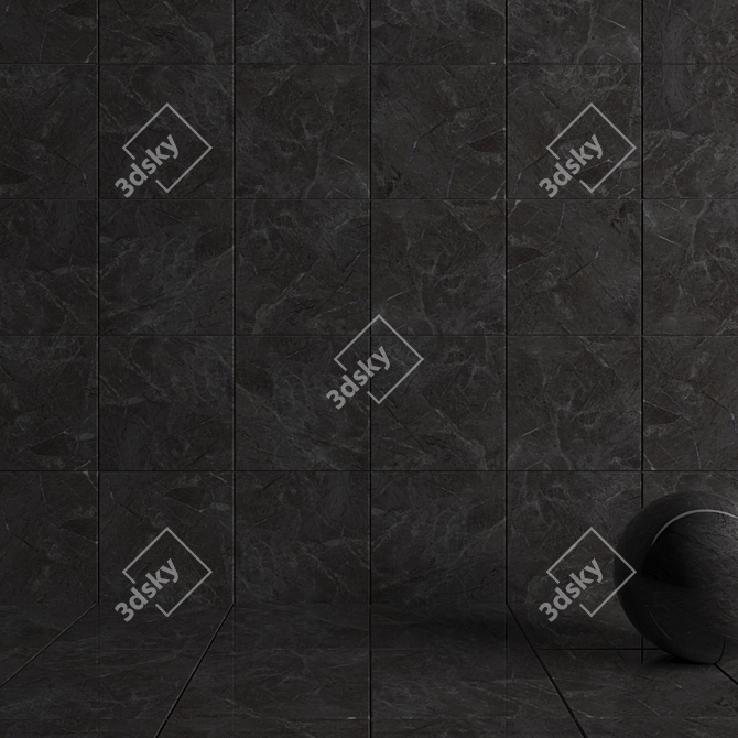 Alanya Fume Wall Tiles 60x60 cm - Multi-Texture 3D model image 3