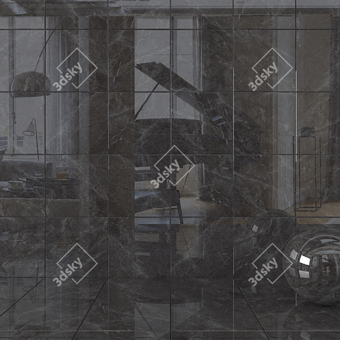  Alanya Fume Wall Tiles: Multi-Texture 60x60cm 3D model image 1