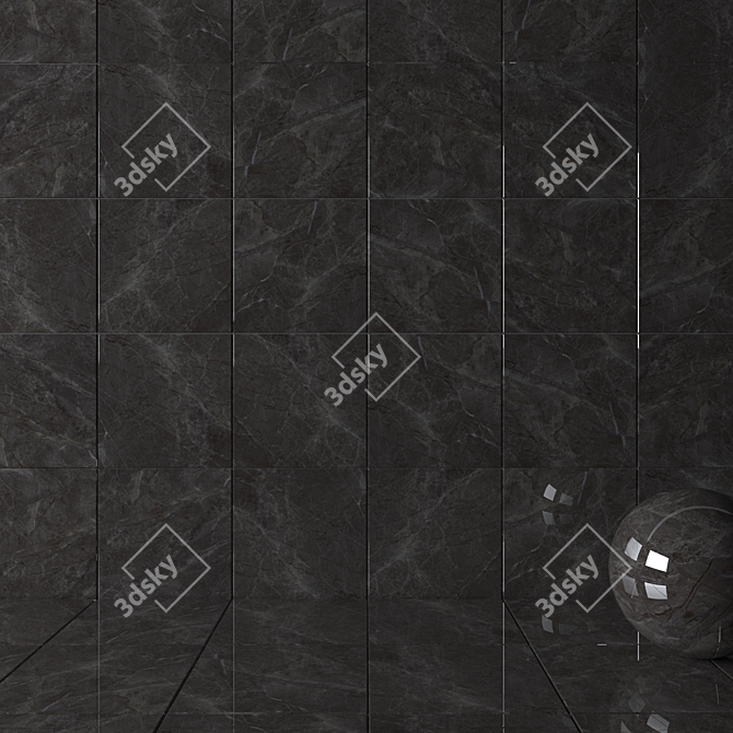  Alanya Fume Wall Tiles: Multi-Texture 60x60cm 3D model image 2