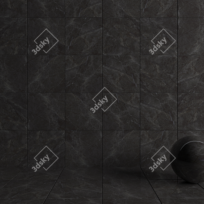  Alanya Fume Wall Tiles: Multi-Texture 60x60cm 3D model image 3