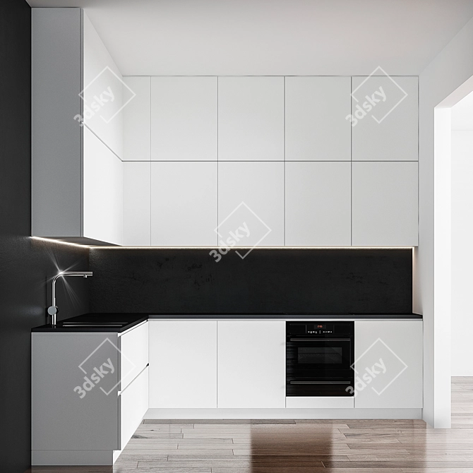 Modern Kitchen Model for 3D Design 3D model image 1