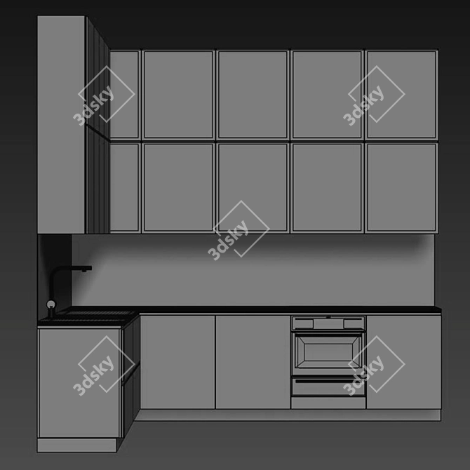 Modern Kitchen Model for 3D Design 3D model image 4