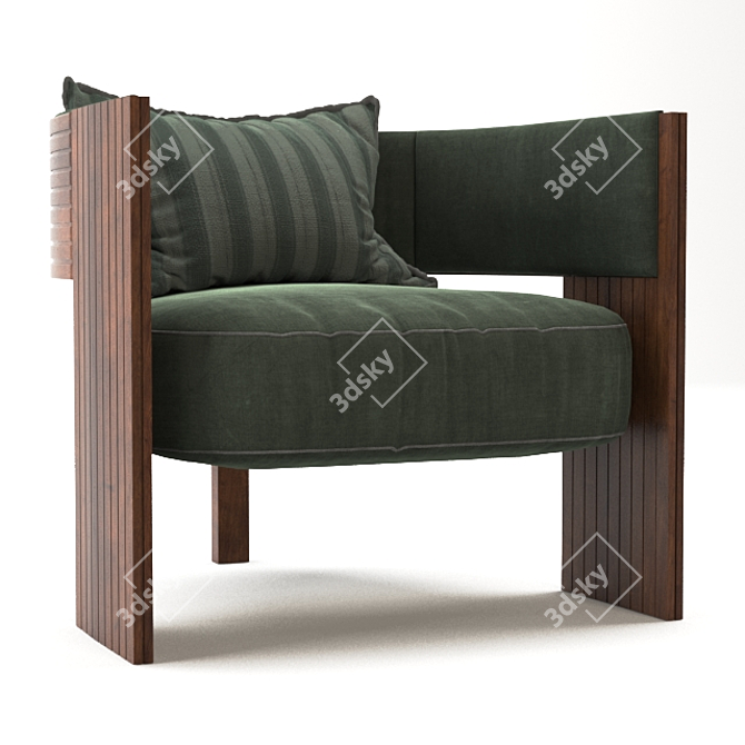 Striped Elements Accent Chair 3D model image 1