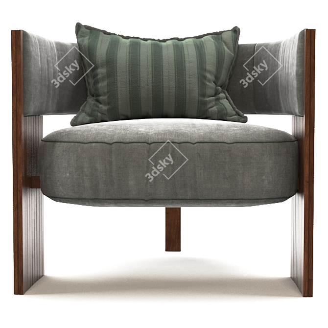 Striped Elements Accent Chair 3D model image 3