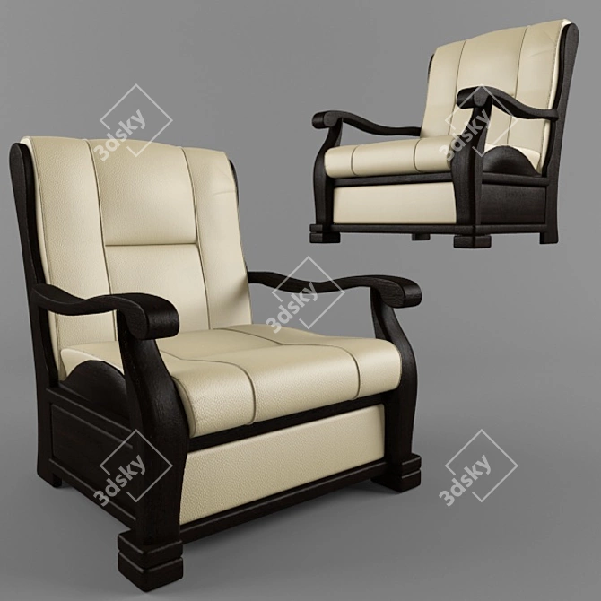 Triumph Wooden Armchair 3D model image 1