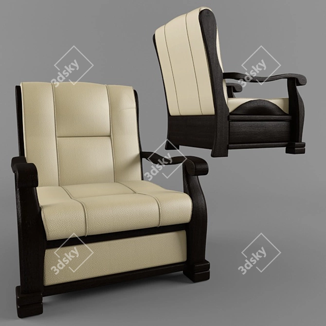 Triumph Wooden Armchair 3D model image 2