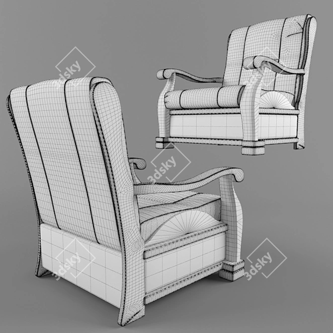 Triumph Wooden Armchair 3D model image 5