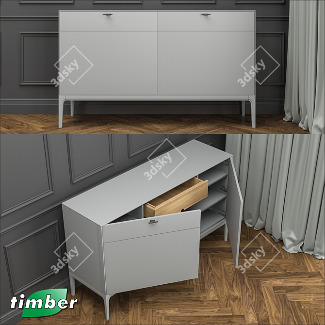 VERONA Dresser: Stylish & Functional 3D model image 4