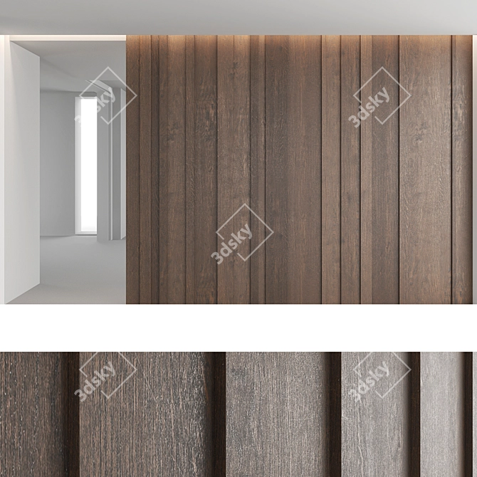 Decorative Wood Wall Panel Set 3D model image 4