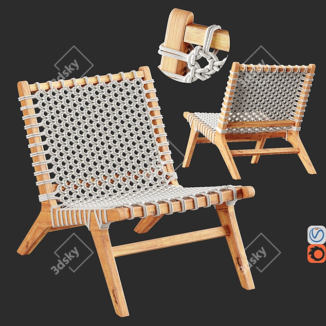 Nairobi Garden Armchair: Timeless Elegance 3D model image 7