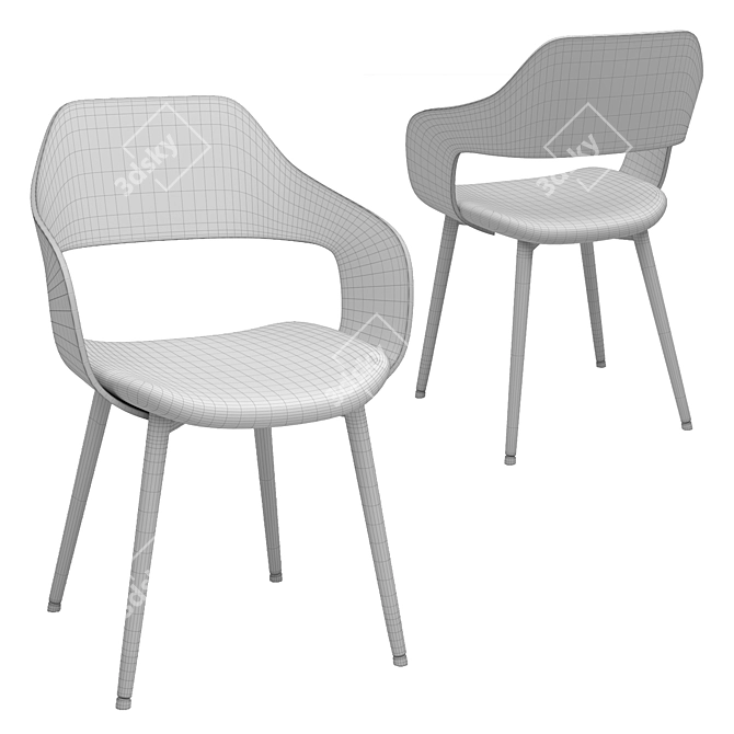 Modern Hvidovre Chair - Elevated Comfort 3D model image 4