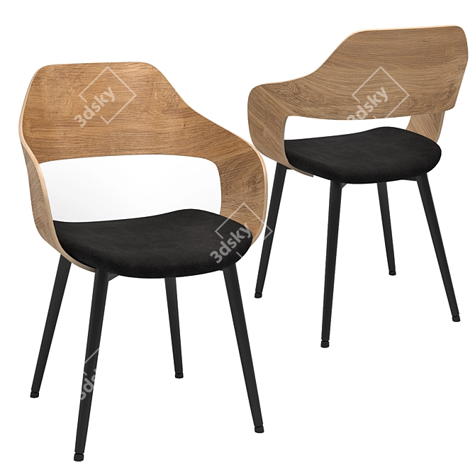 Modern Hvidovre Chair - Elevated Comfort 3D model image 5