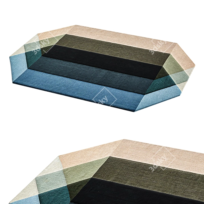 Charlotte Lancelot Kilim Diamond: Vibrant Geometric Rug 3D model image 1