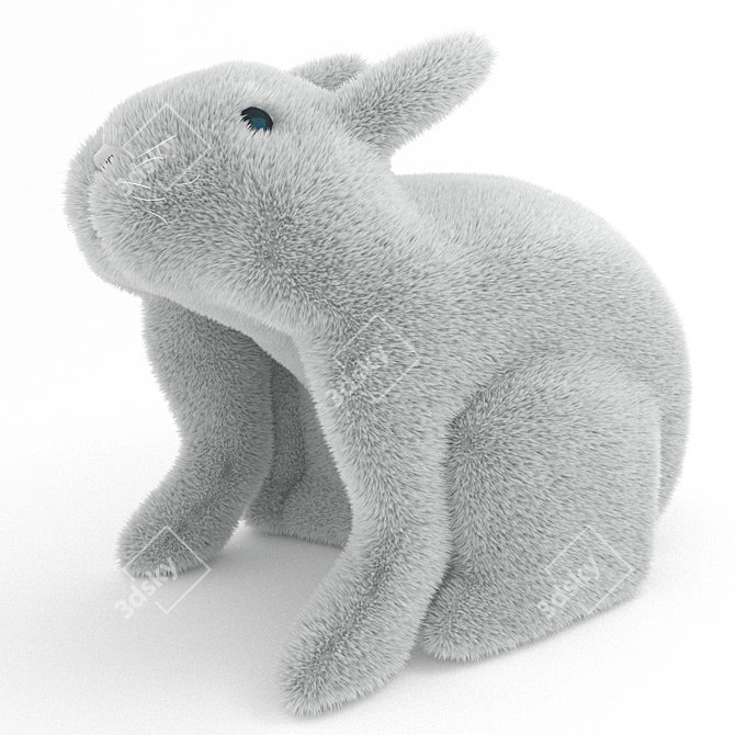 Cuddly Bunny Plush Toy 3D model image 1