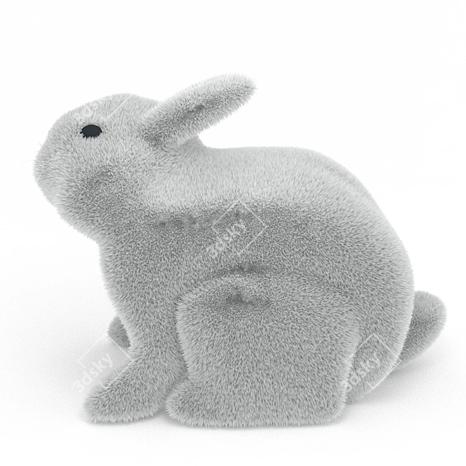 Cuddly Bunny Plush Toy 3D model image 3