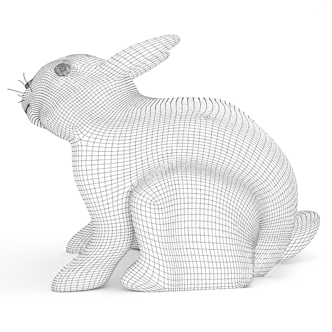 Cuddly Bunny Plush Toy 3D model image 5