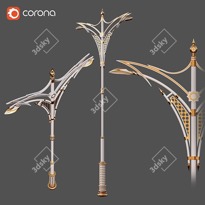 Urban Elegance: Street Lamp Pattern 3D model image 1