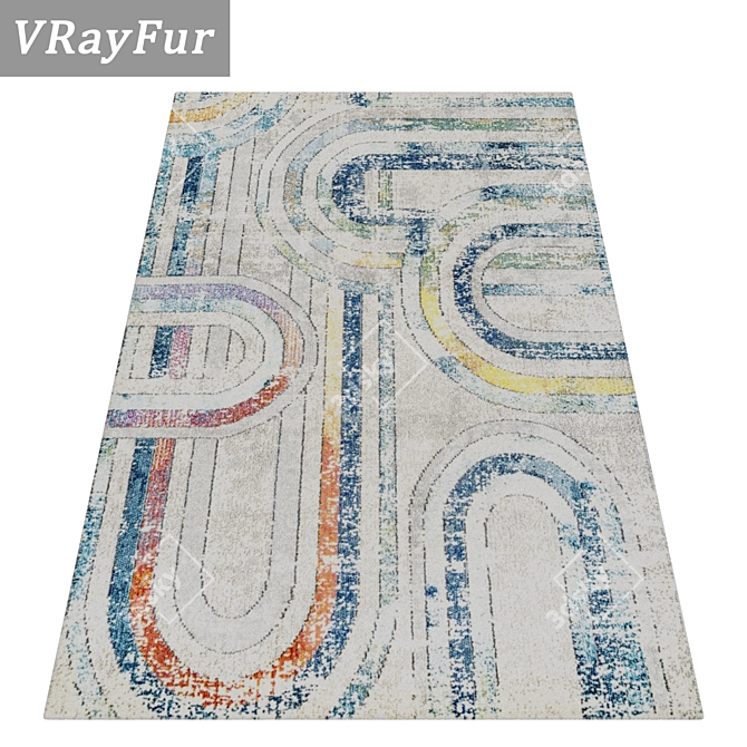 Luxury Carpet Set: 3 High-Quality Textured Carpets 3D model image 2