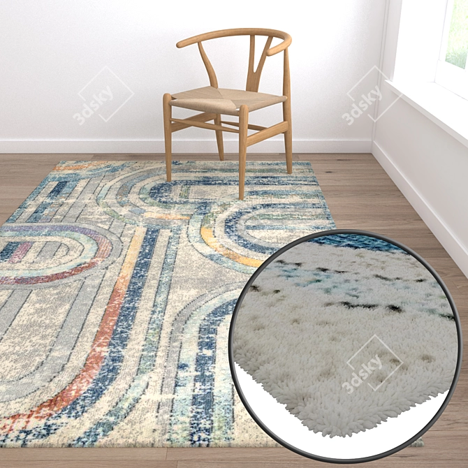 Luxury Carpet Set: 3 High-Quality Textured Carpets 3D model image 5