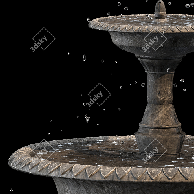 Elegant Stone Water Fountain 3D model image 3