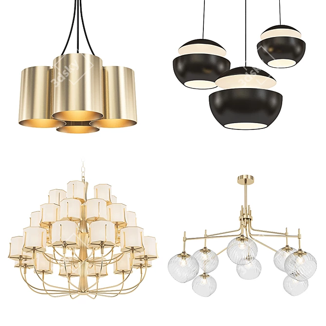 Modern Chandelier Collection 3D model image 1