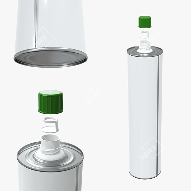Elegant Metal Olive Oil Bottle 3D model image 1