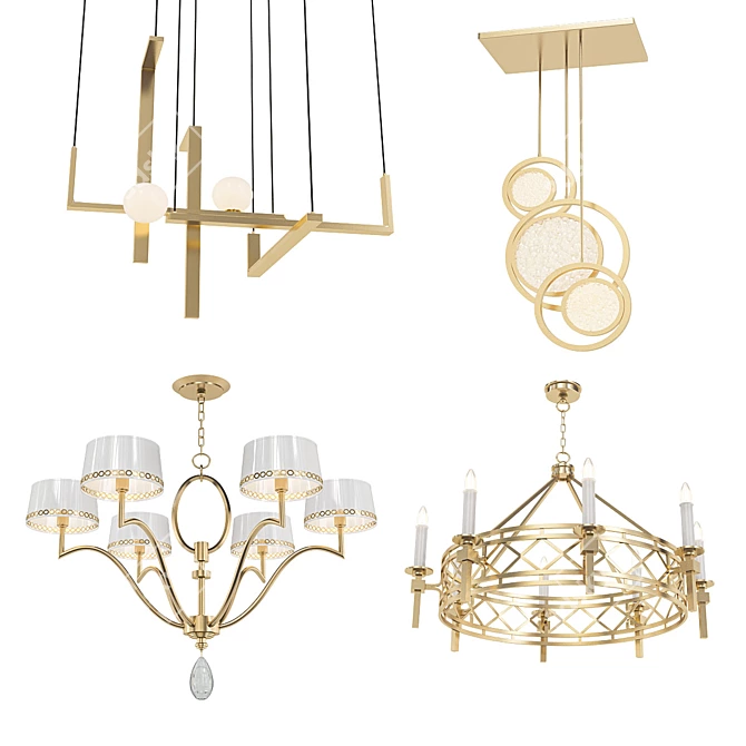 Modern Chandelier Collection 3D model image 1