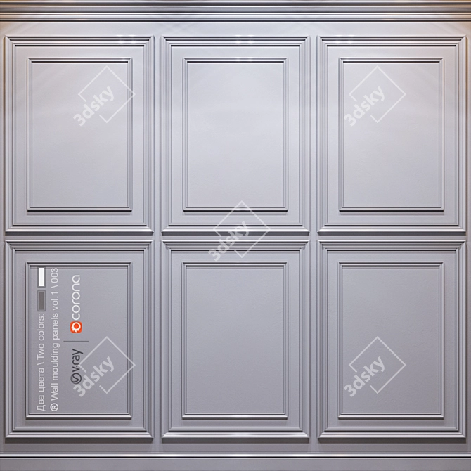 Architectural Wall Molding Panels 3D model image 2