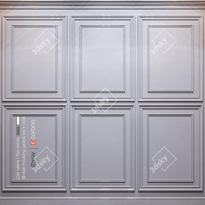 Architectural Wall Molding Panels 3D model image 5