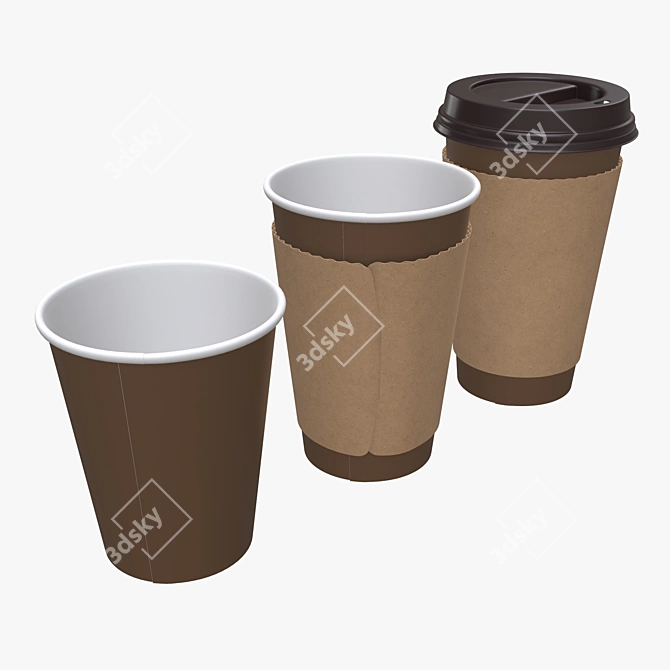 Eco-friendly Recycled Paper Coffee Cup 3D model image 1