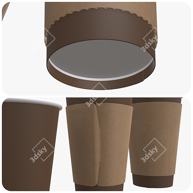 Eco-friendly Recycled Paper Coffee Cup 3D model image 3