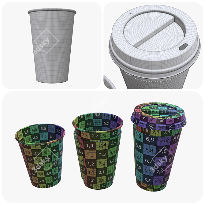 Eco-friendly Recycled Paper Coffee Cup 3D model image 4