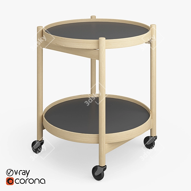 50cm Bolling Tray Table | Modern Design, Sturdy Construction 3D model image 1